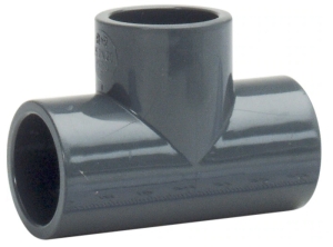 PIESA T (ABS), 25MM, 10 BUC/PACHET, GRI