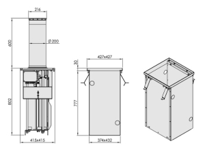 BOLARD HIDRAULIC, H 600MM, INOX