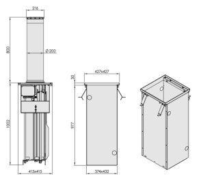 BOLARD HIDRAULIC, H 800 MM