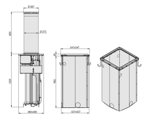 BOLARD HIDRAULIC, H 800MM